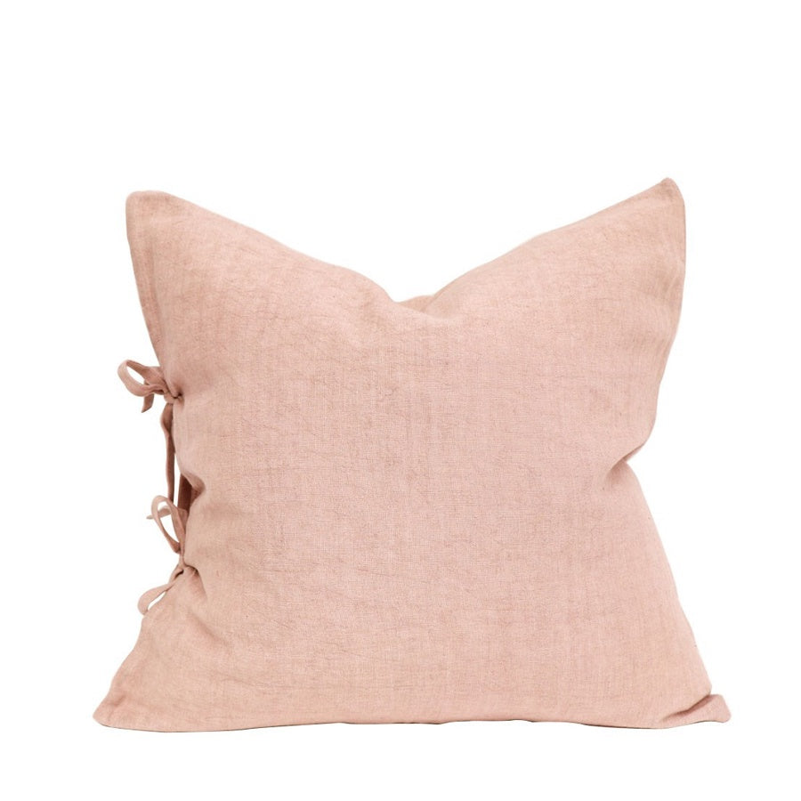 Tully Tie Cushion in old pink 