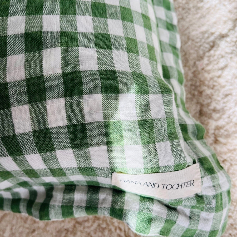 French linen cushion in Celtic gingham