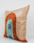 Ikat silk & velvet cushion