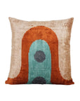 Ikat silk & velvet cushion