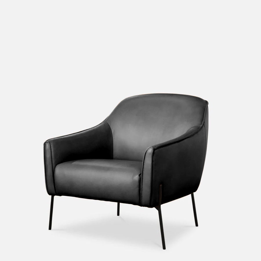 Ikon Armchair black leather 