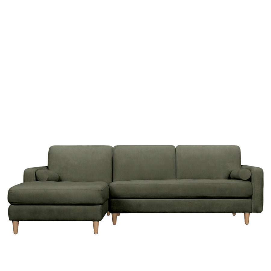 Khan sofa & chaise in moss