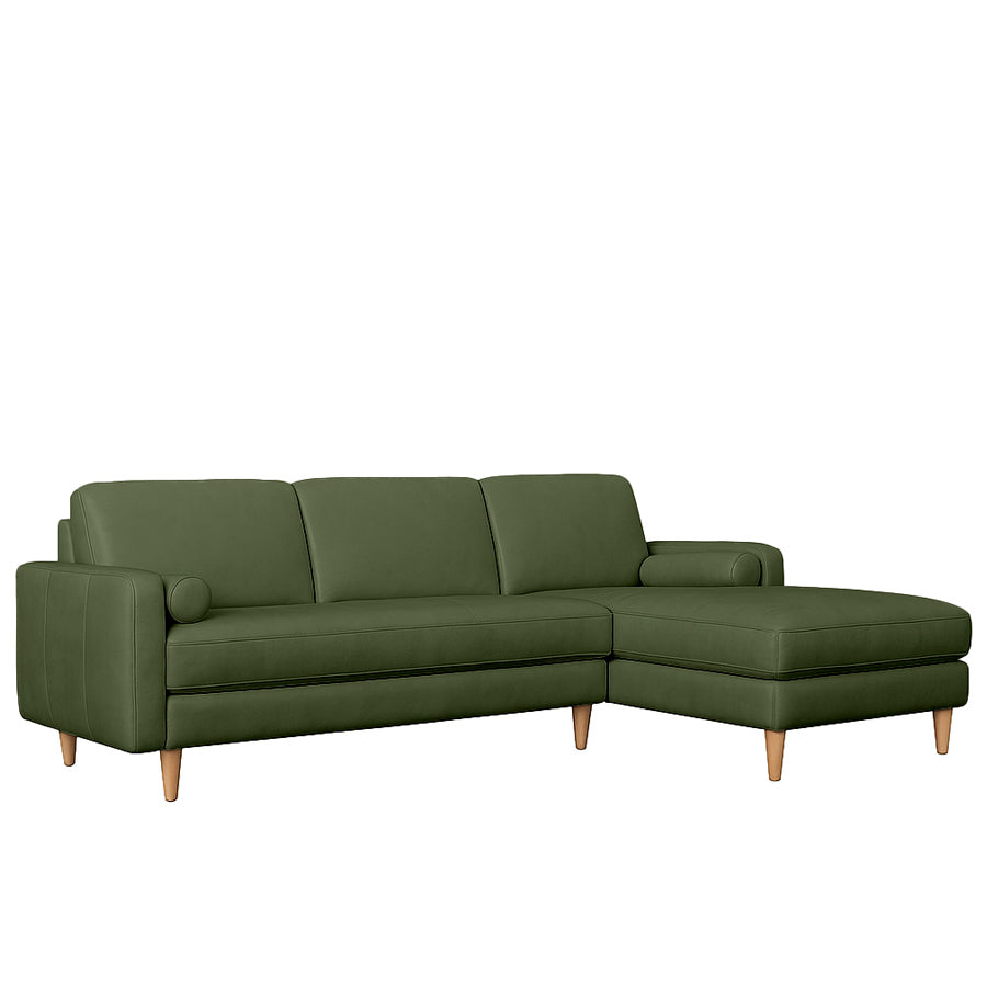 Khan sofa & chaise in leather