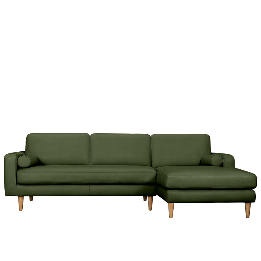 Khan sofa & chaise in leather