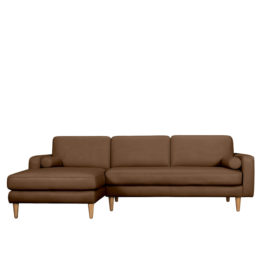 Khan sofa & chaise in leather