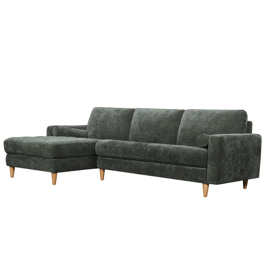 Khan sofa & chaise in moss