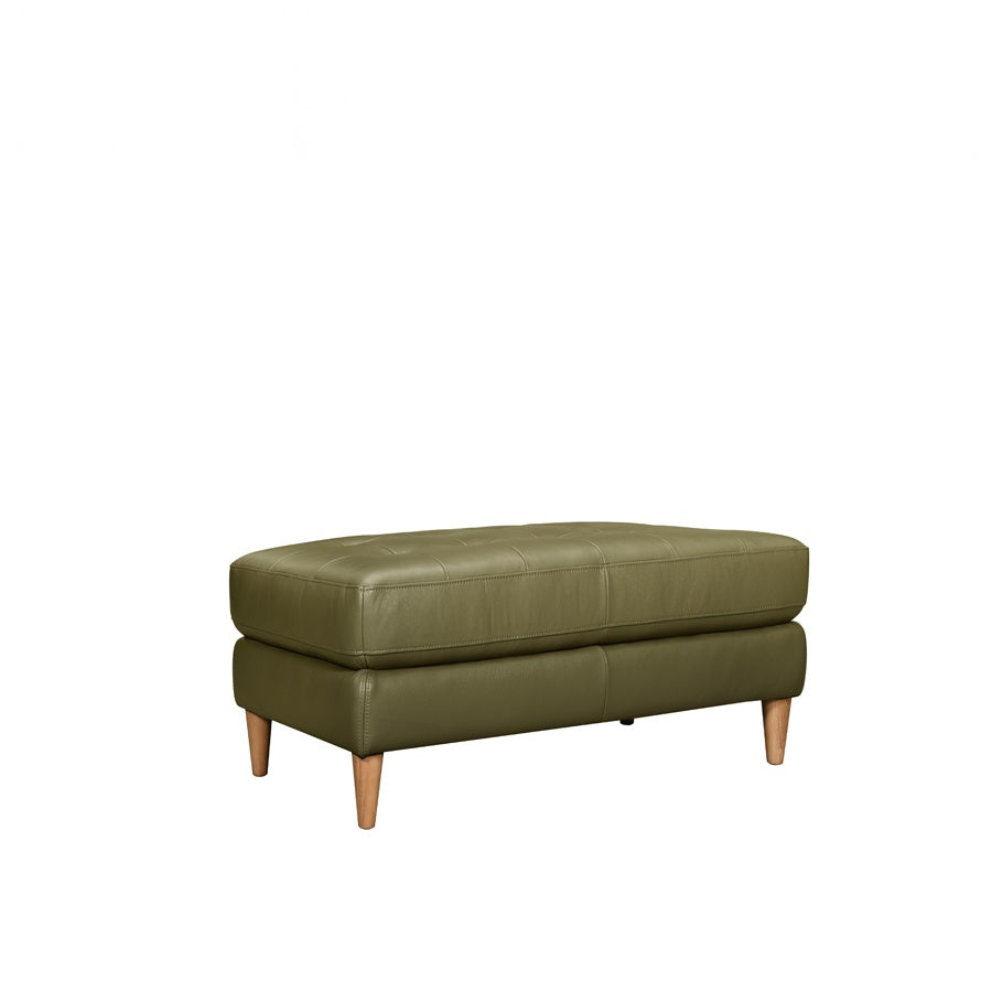 Khan leather ottoman