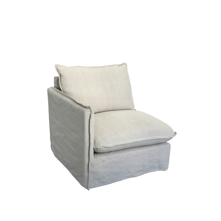 Miami modular sofa in salt &amp; pepper - Single seat Left