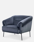 Saddle armchair in smoke