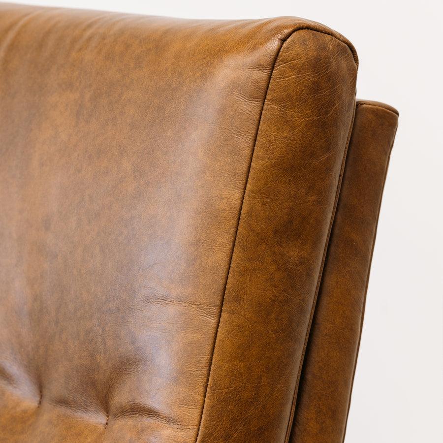 Felix Swivel Leather Armchair - Oxford Tan