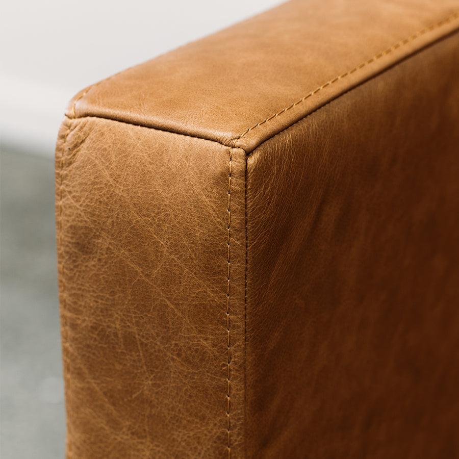 Hamptons leather 2 seat sofa - tan leather