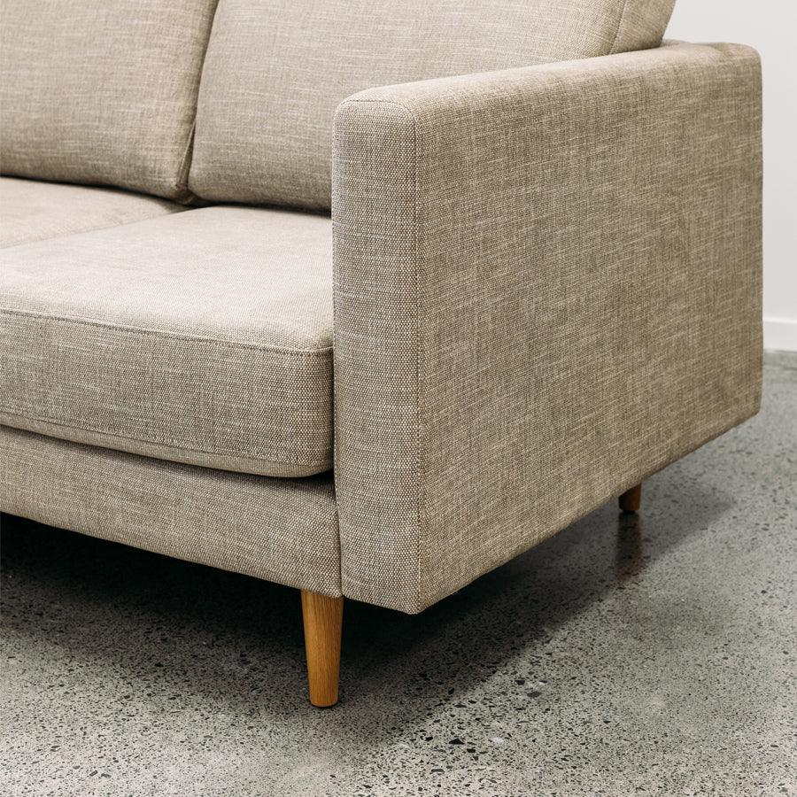 Monterey modular sofa and ottoman in kumi mushroom
