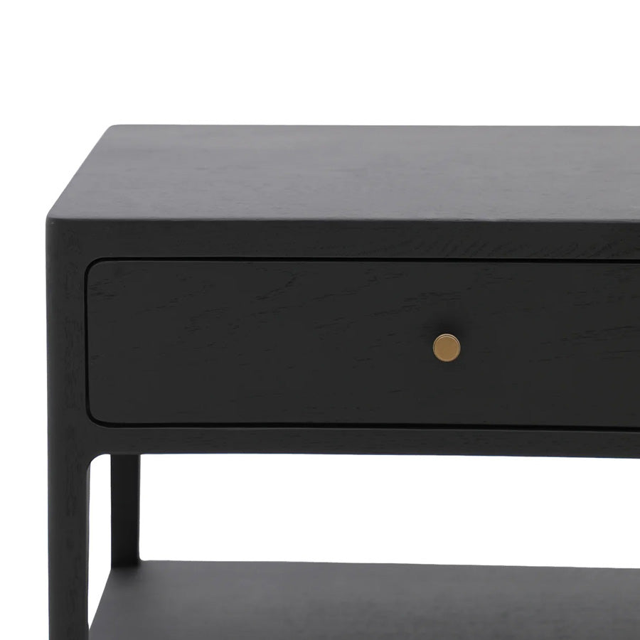 Lunde bedside table black 
