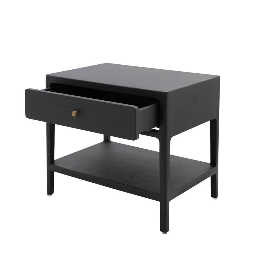 Lunde bedside table black 
