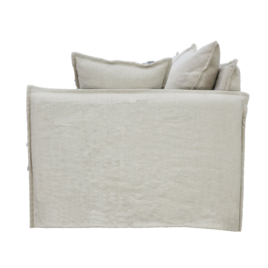 Miami slipcover 2 seat sofa in salt and pepper
