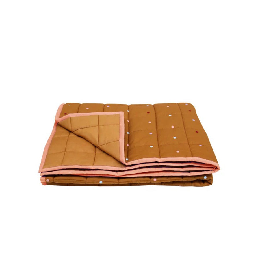 Mocha Dot Quilted Throw