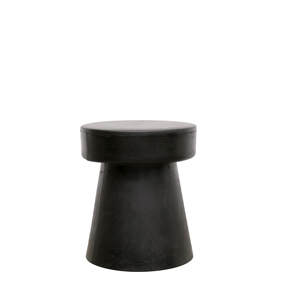 Mushroom Concrete Side Table - Black