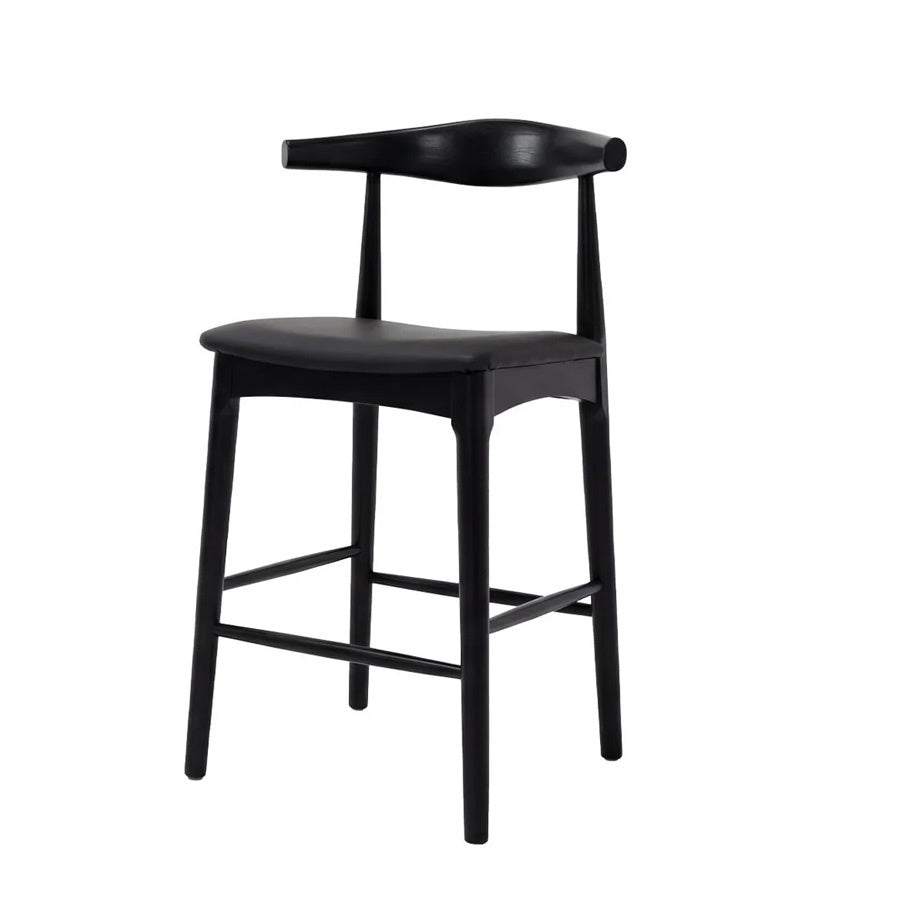 Nordic Barstool Black leather &amp; frame