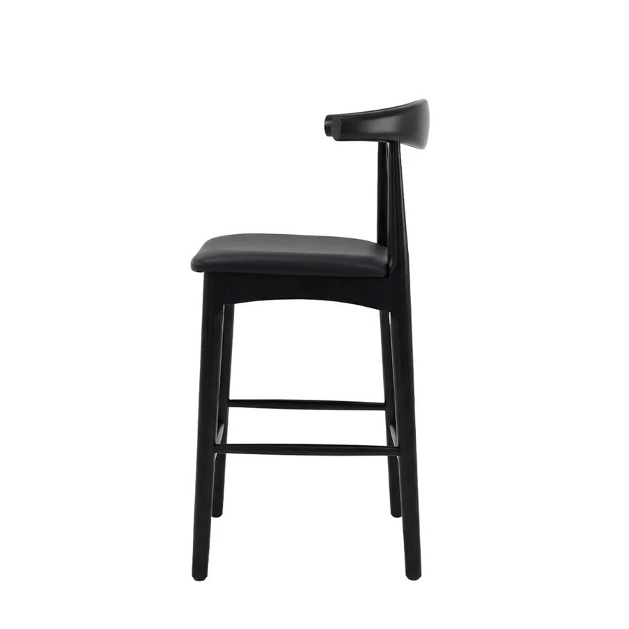 Nordic Barstool Black leather &amp; frame