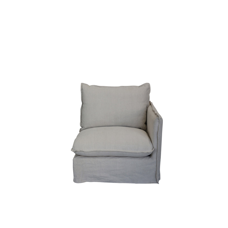 Miami modular sofa in salt &amp; pepper - Single seat, right