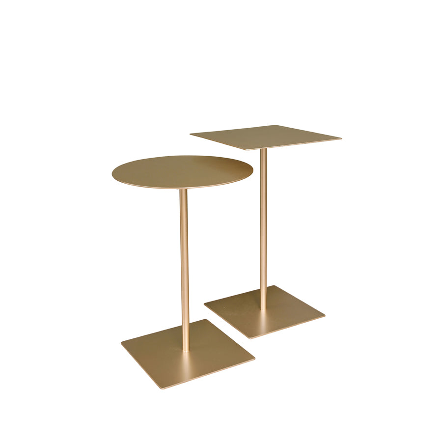 Regent round side table in gold 