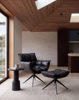 DALLAS | swivel armchair - black leather