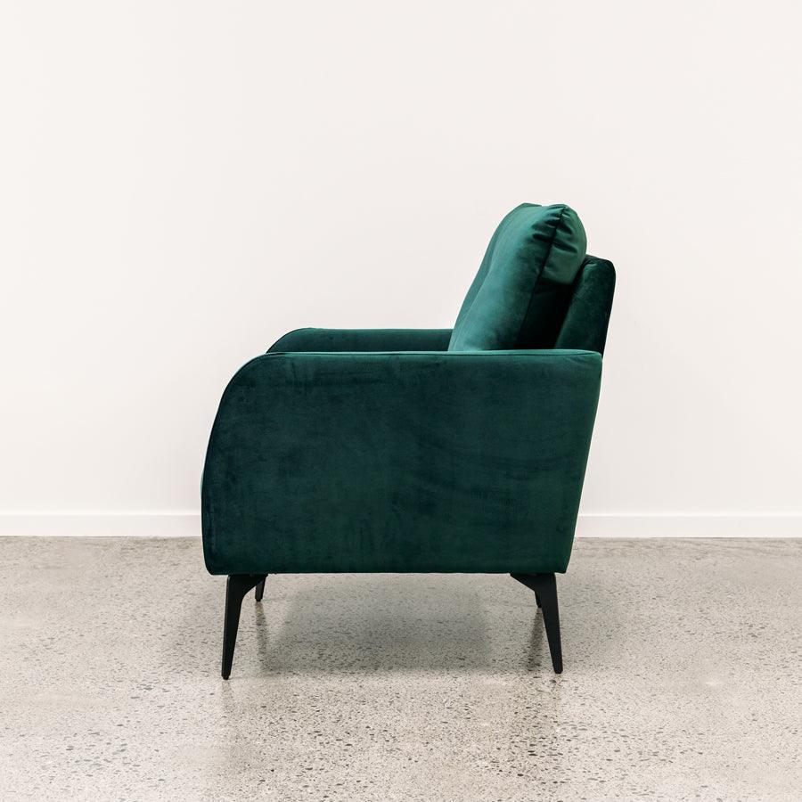 Lucy armchair in pine green