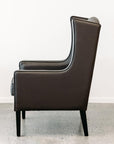Partridge armchair in urban havana leather