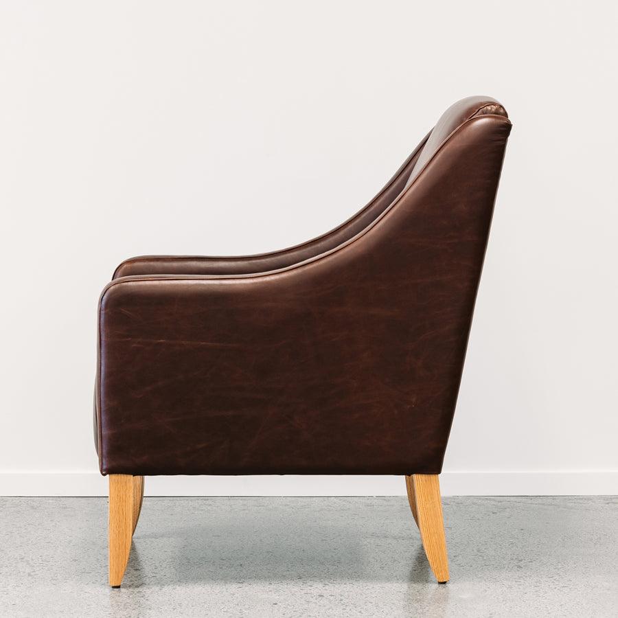 Wedgewood leather armchair in monarch auburn