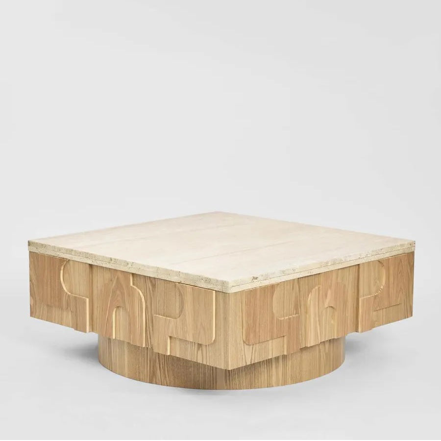 Solara travertine coffee table 