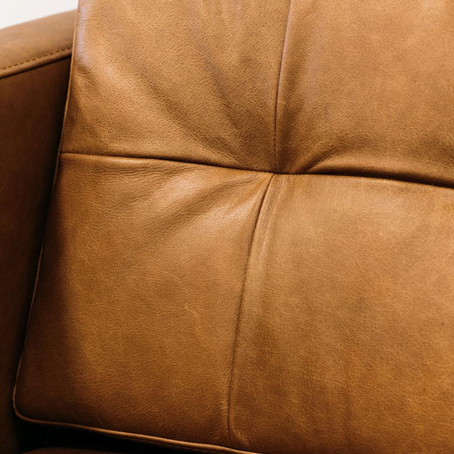 Hamptons Leather 3 Seat Sofa - Tan Leather