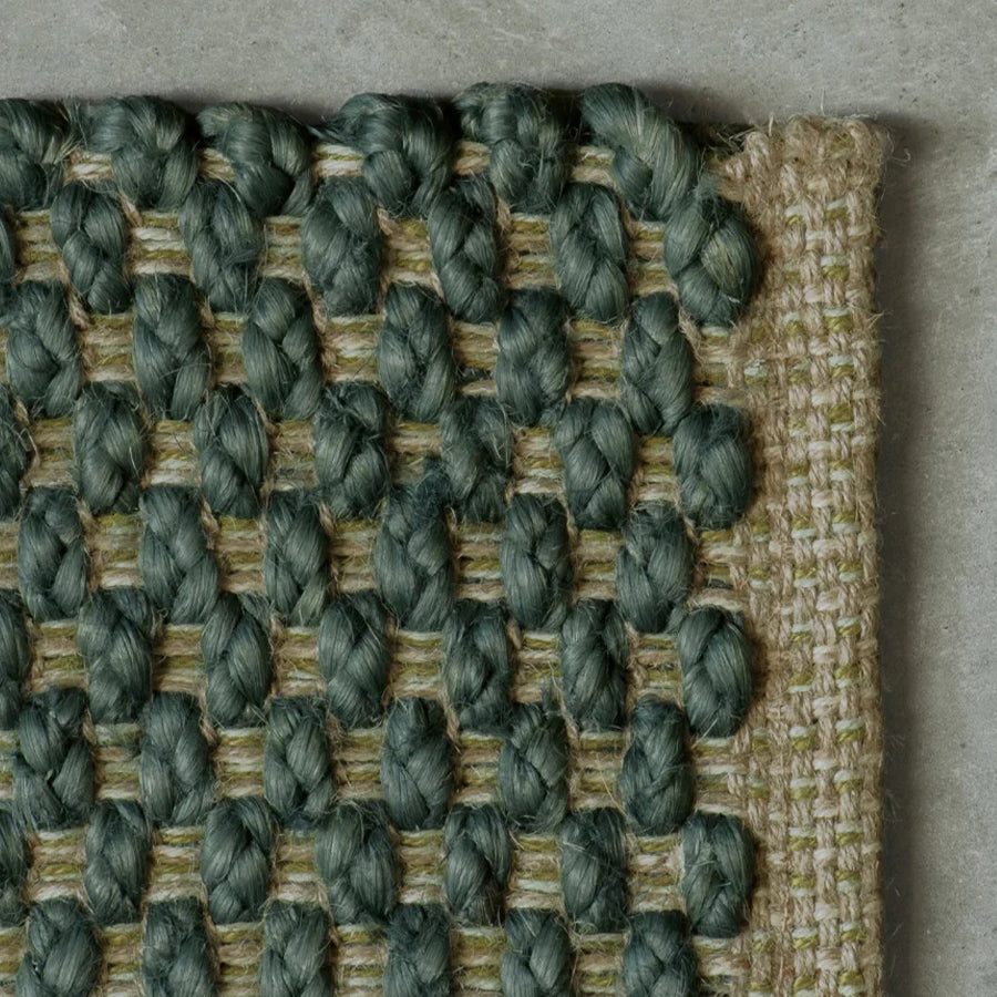 Tappeto jute rug in teal