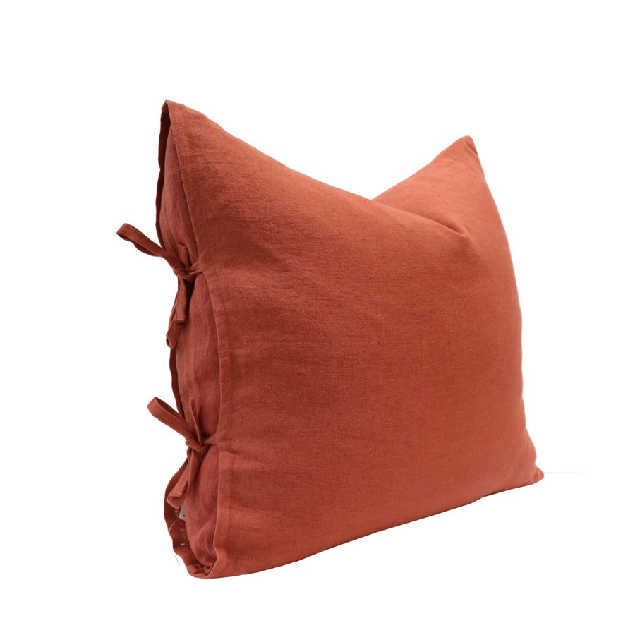 Tully tie cushion in baked clay