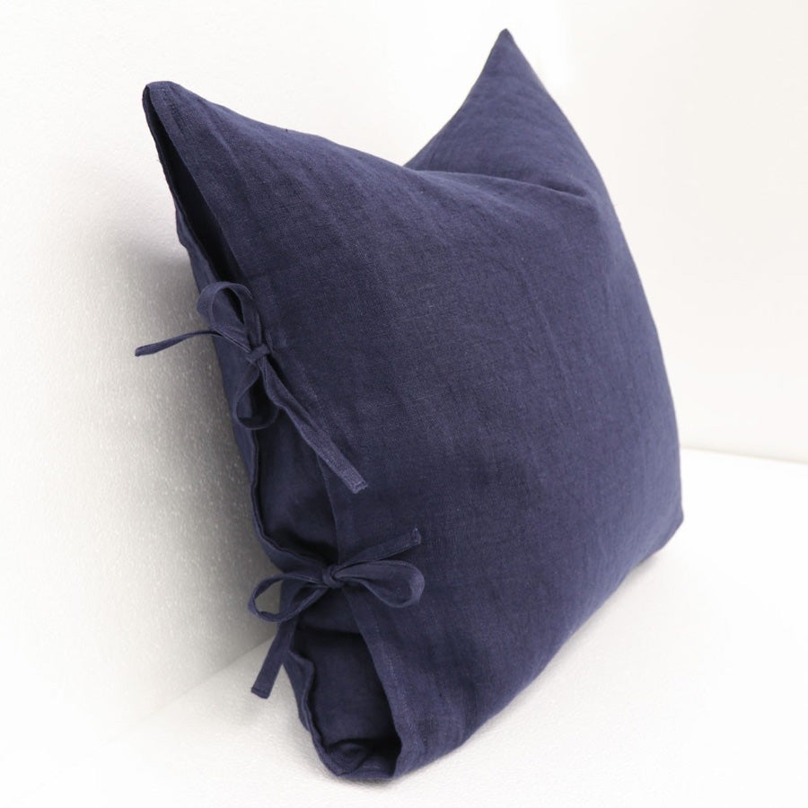 Tully tie cushion in indigo