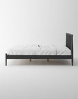 Voss solid oak bed frame in black