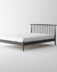Voss solid oak bed frame in black