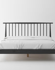 Voss solid oak bed frame in black