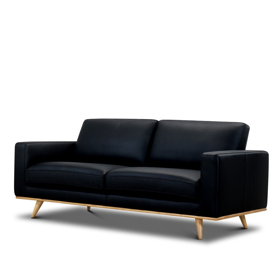 Willow leather sofa | Black Leather 