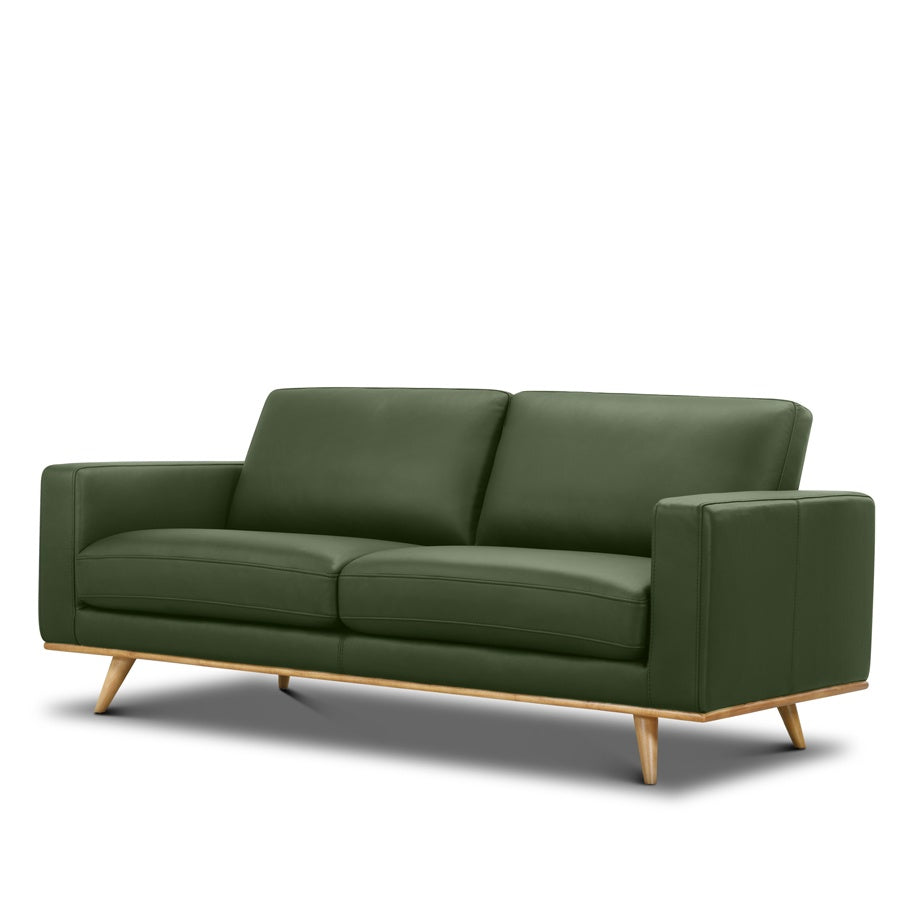 Willow leather sofa | Green leather