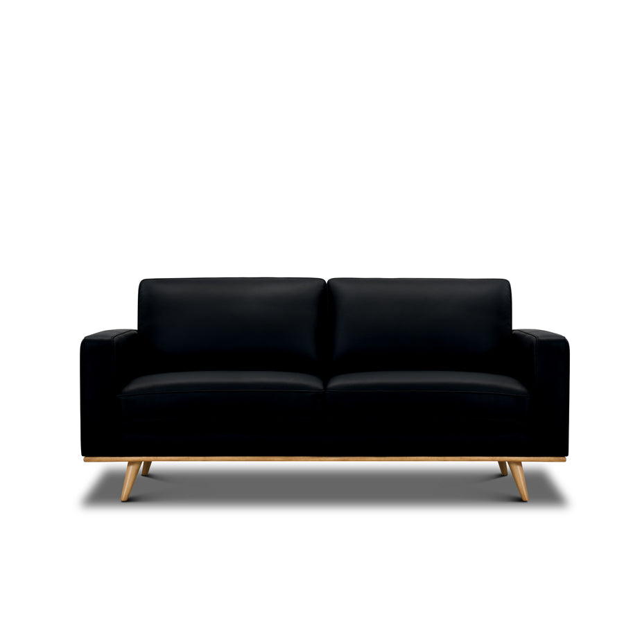 Willow leather sofa | Black Leather 