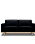 Willow leather sofa | Black Leather 