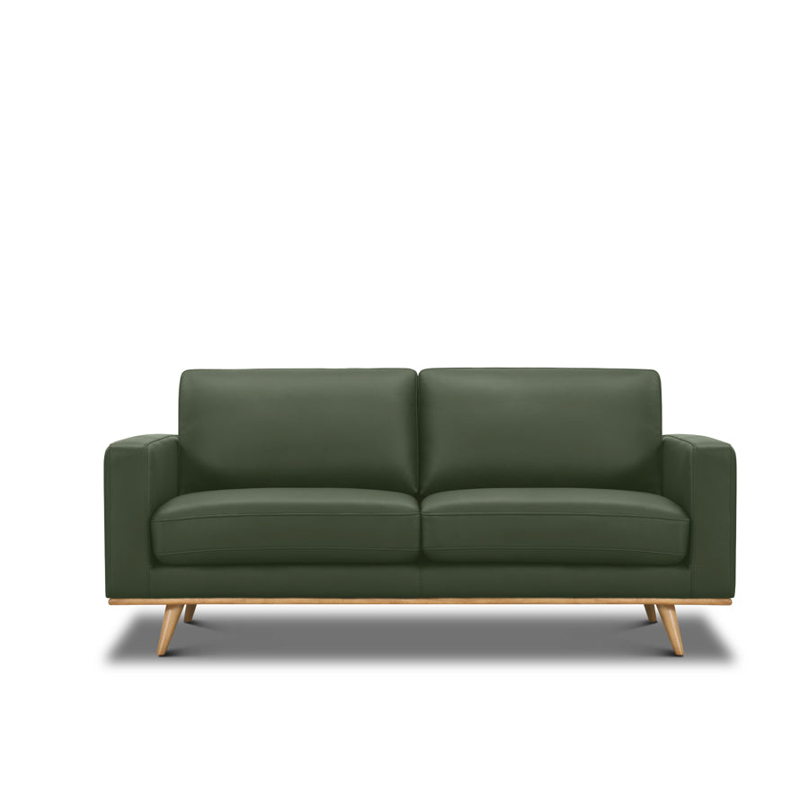 Willow leather sofa | Green leather