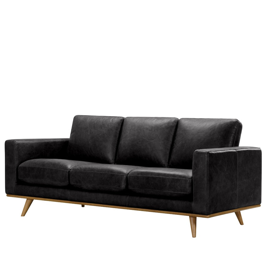 Willow leather sofa | Black Leather