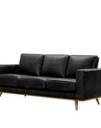 Willow leather sofa | Black Leather