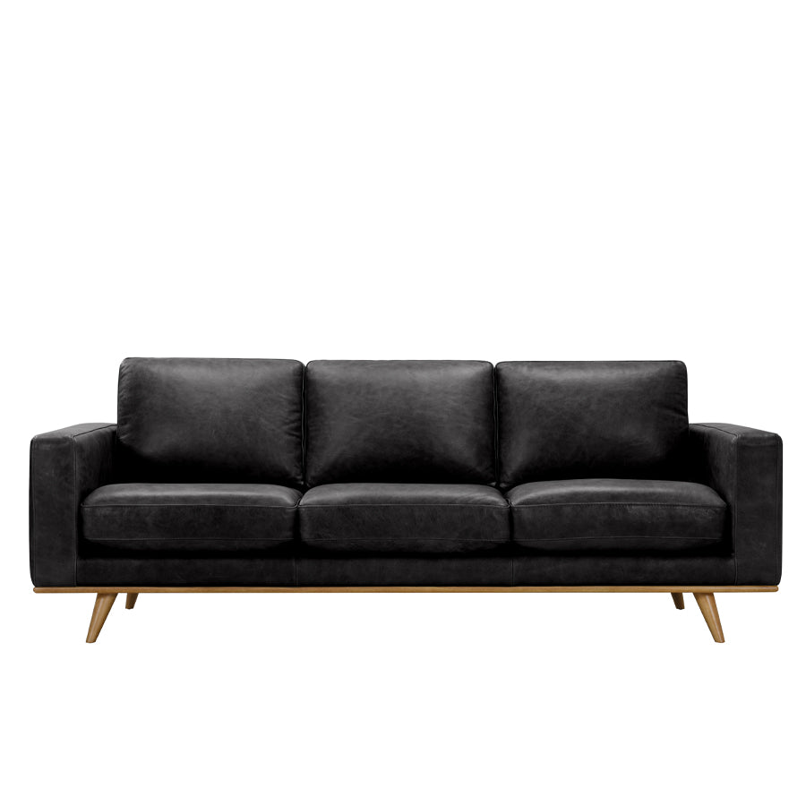 Willow leather sofa | Black Leather
