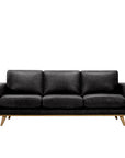 Willow leather sofa | Black Leather