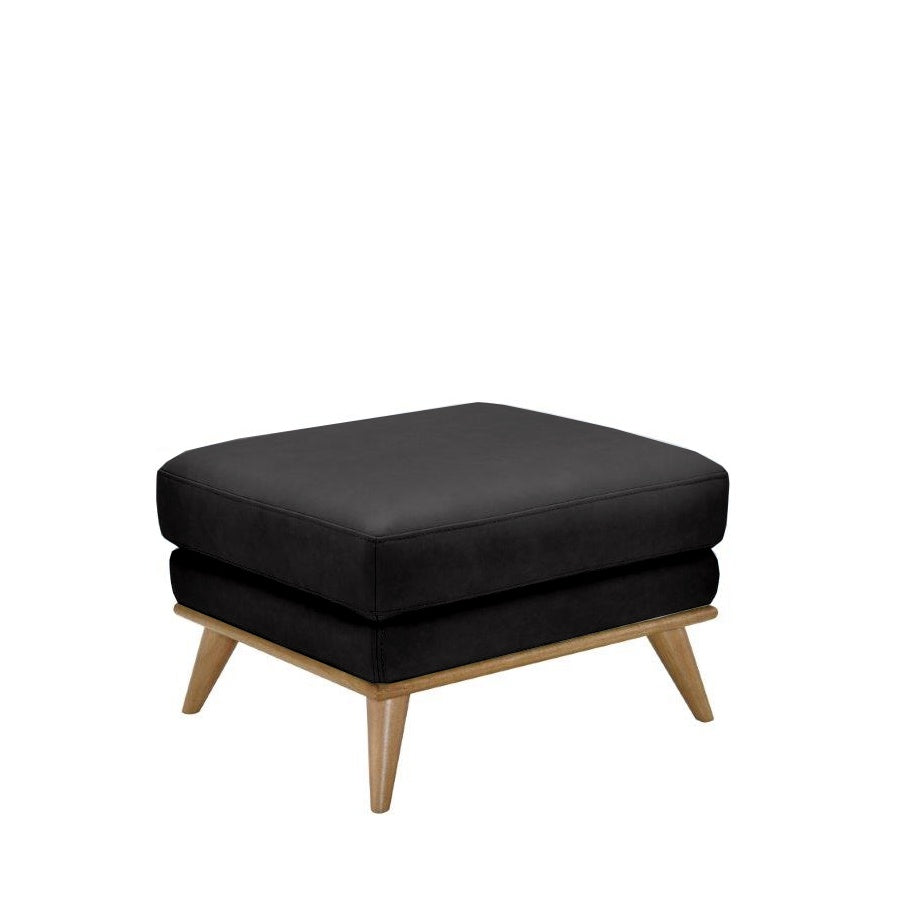 Willow leather ottoman 