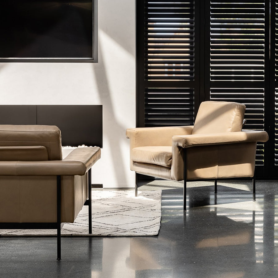 Monte Carlo leather sofa in beige