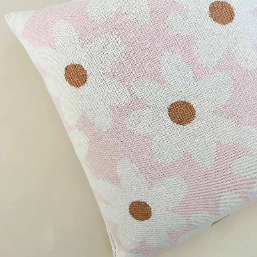 Jacquard floral knit cushion