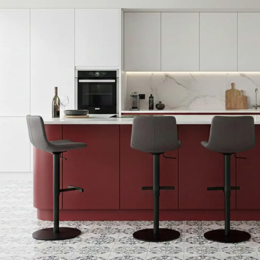 Kara Gas-Lift Barstool at a kitchen bench 